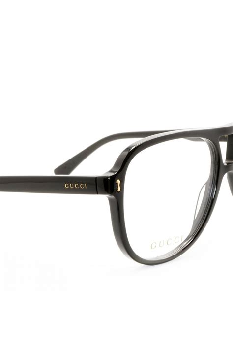 occhiali gucci uomo a goccia con stanghette oro|Occhiali da vista Gucci .